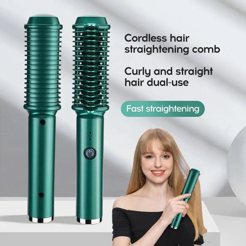 Dual-Purpose Electric Hair Comb for Curling & Straightening